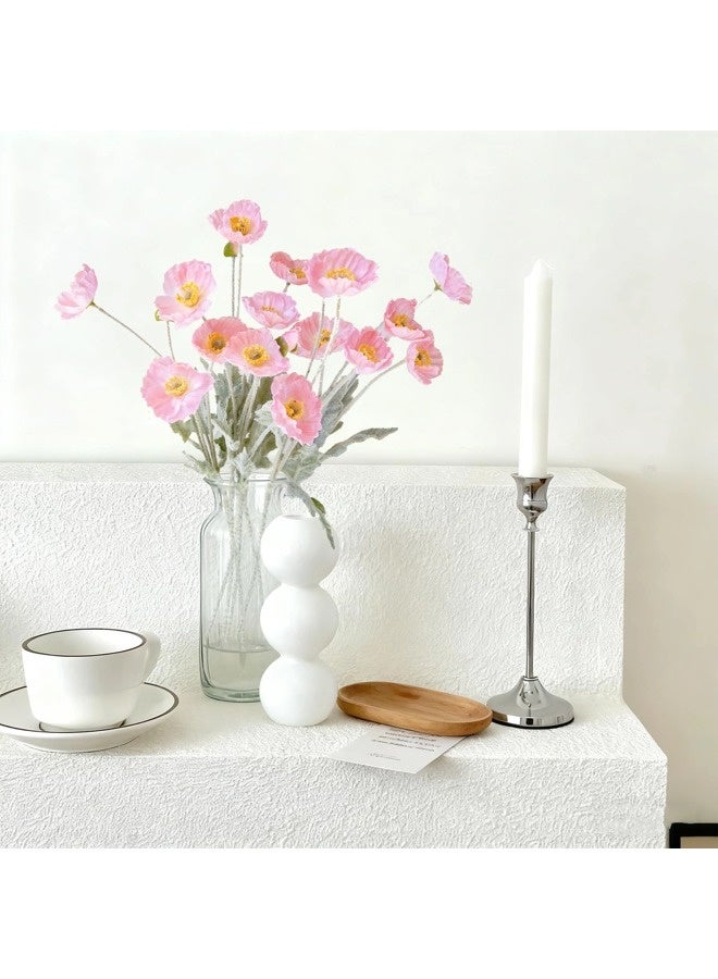 ShebSheb Artificial Flowers 3 PCS Poppy Silk Bouquet,for Wedding, Home, Party Decoration,Table Centerpiece Arrangement - Image 5